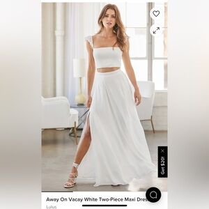 Lulus White Two Piece Maxi Skirt & Top